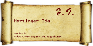 Hartinger Ida névjegykártya